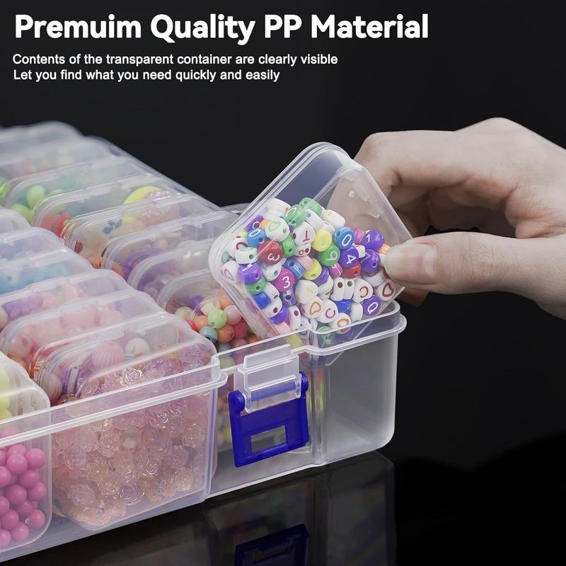 DILIBRA Bead Organizer Box, 46Pcs Small Bead Organizers and Storage Plastic Cases, Mini Clear Storage Containers Boxes with Hinged Lid for Diamond Painting Accessories Seed Jewelry Crafts - Image 4